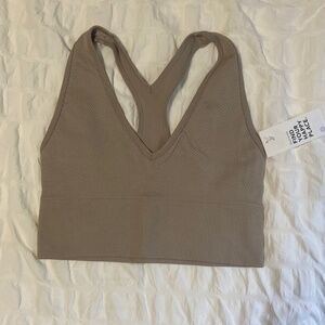 NWT Gilly Hicks (Hollister) Light Brown Sports Bra / Crop Top - S